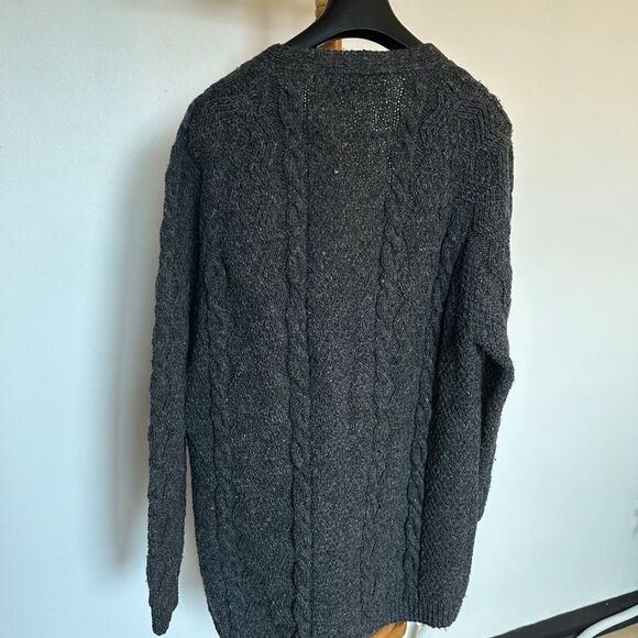 XL Grey Yarn Points Crafts 100% wool cardigan - Picture 7 of 7